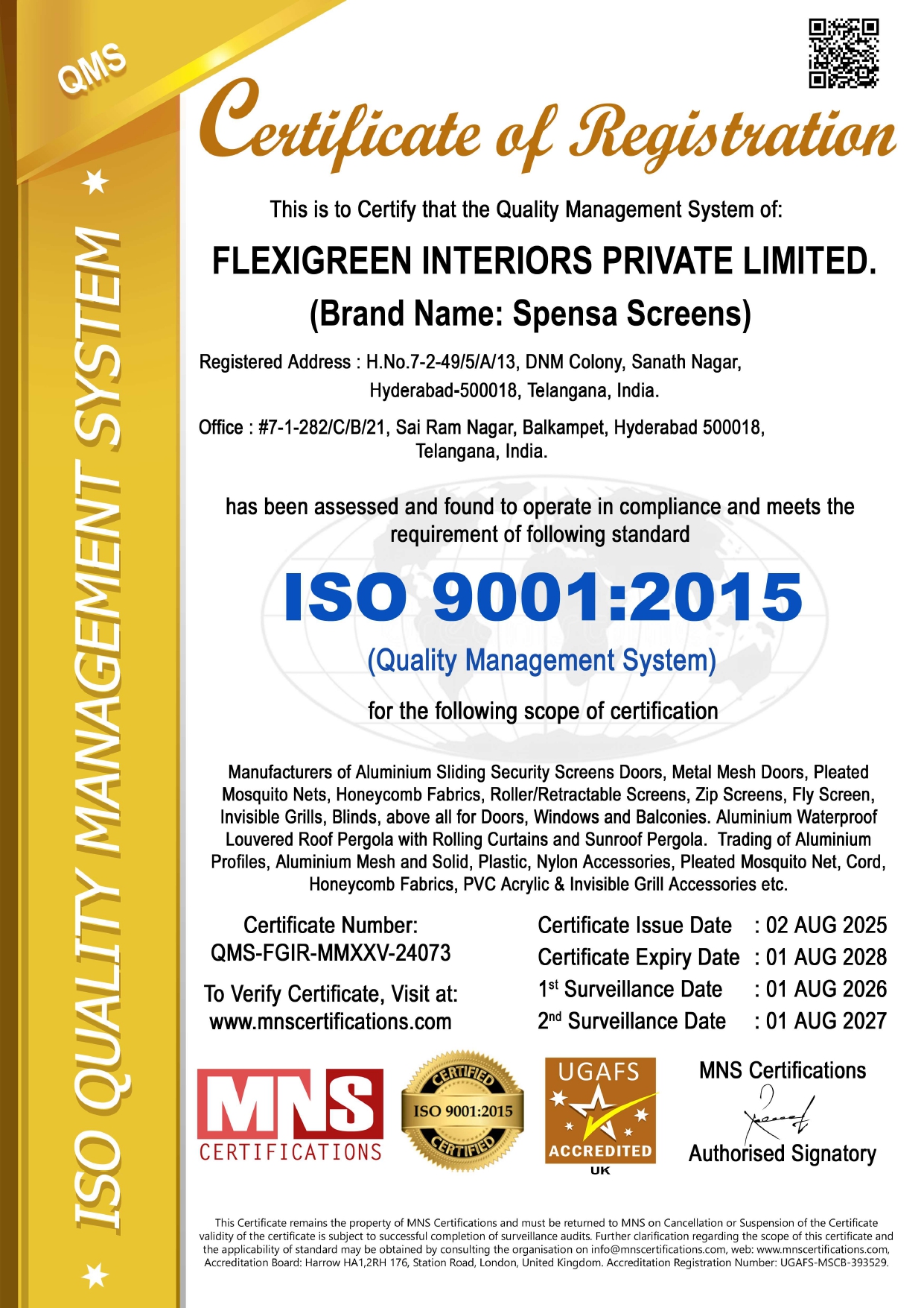 ISO 9001:2015 Certificate