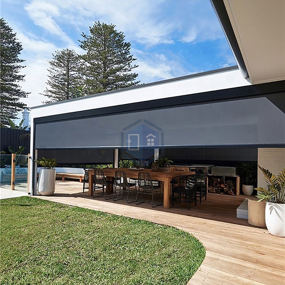 Motorized Zip Screens for Large Patios - Customizable Shade and Insect Protection